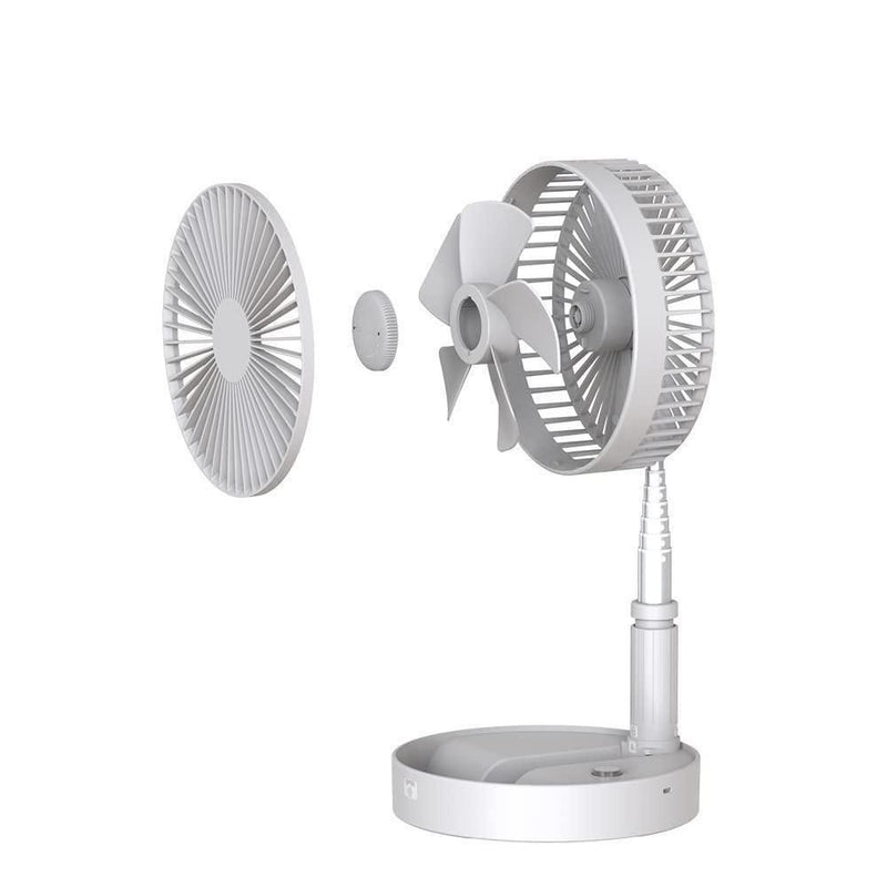 Adjustable Height Telescopic Rechargeable Standing Fan – 4-Speed, Foldable, Wireless (7200mAh Battery)