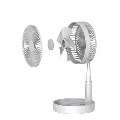 Adjustable Height Telescopic Rechargeable Standing Fan – 4-Speed, Foldable, Wireless (7200mAh Battery)